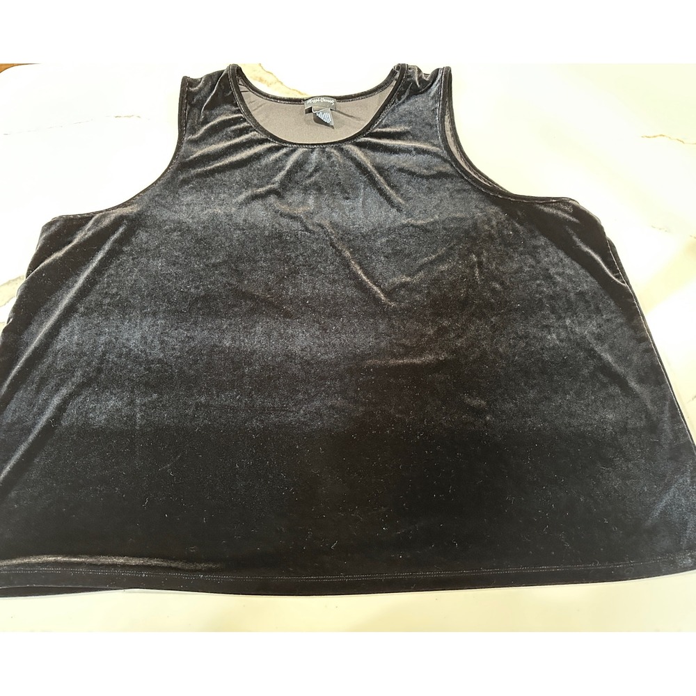 Maggie Barnes Black Velvet Tank Top Plus‎ Size 5X Sleeveless